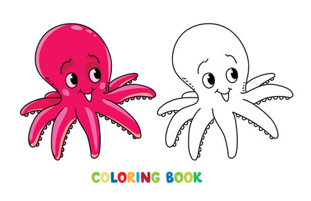 Sea theme Octopus in the ocean vector illustrationのイラスト素材