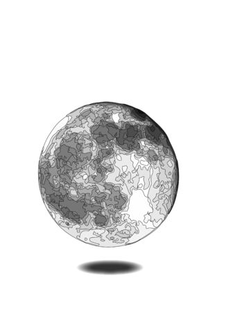 globe style moon shadowのイラスト素材