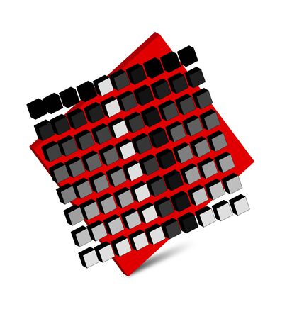 3d logo with shadow on white backgroundのイラスト素材