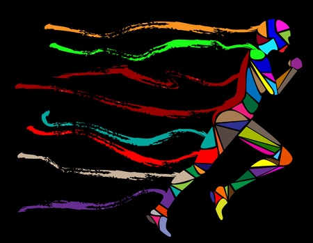 Consisting of color model that runs on a black backgroundのイラスト素材