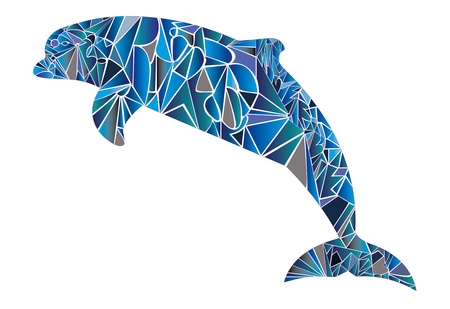 illustration of dolphin consists of colorsのイラスト素材