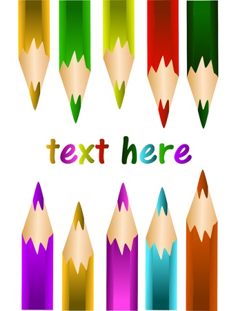 illustration of colored pencils with space for textのイラスト素材
