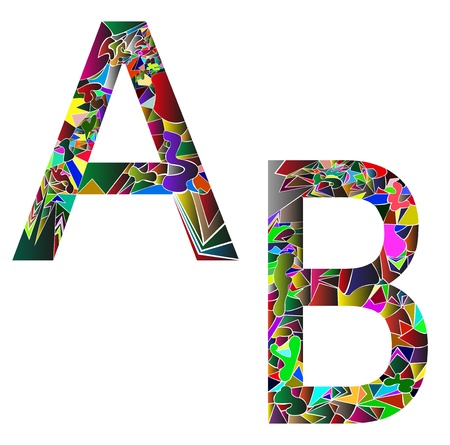 letter A and B composed like a puzzleのイラスト素材