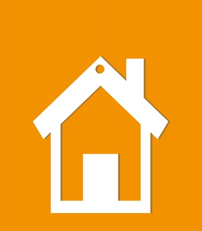 house symbol on orange backgroundのイラスト素材