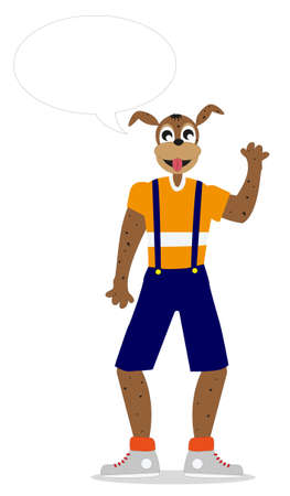 style cartoon character with speech bubble textのイラスト素材