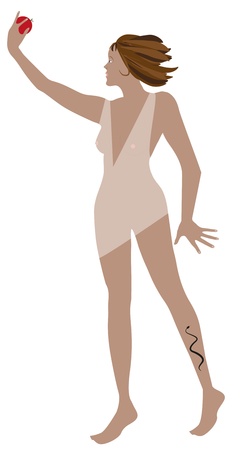 vector illustration of woman taking sin appleのイラスト素材