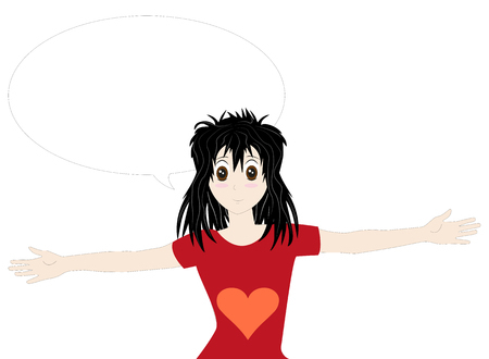 teenager with manga comics for textのイラスト素材