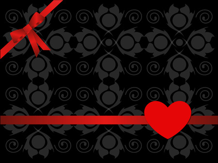 illustration with bow and heart on abstract backgroundのイラスト素材