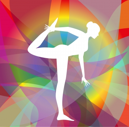 Athlete silhouette on abstract のイラスト素材