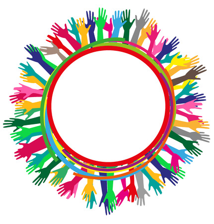 colorful frame with handsのイラスト素材