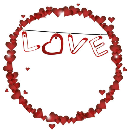 frame with heartsのイラスト素材