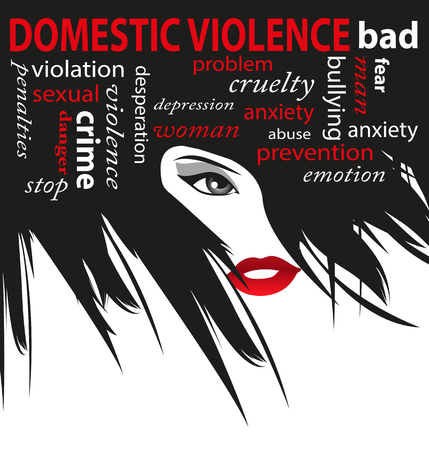 Stop domestic violence against womenのイラスト素材