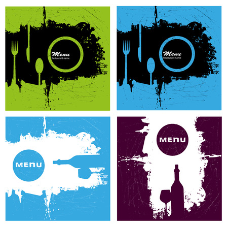 series of menu in grunge styleのイラスト素材