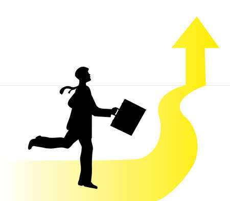 businessman running towards a finish lineのイラスト素材