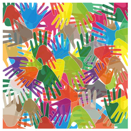 abstract colored handsのイラスト素材