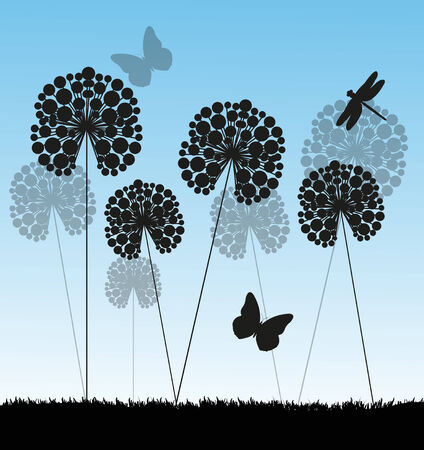 floral background with butterfliesのイラスト素材