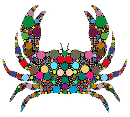 crab consists of colored circlesのイラスト素材
