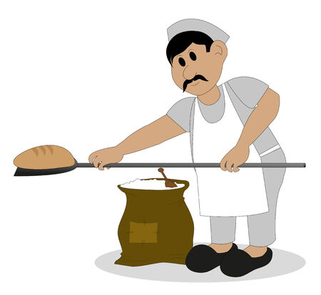 baker who bakes breadのイラスト素材