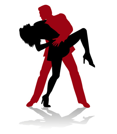 vector dancer tango silhouetteのイラスト素材