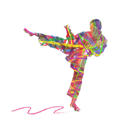 abstract karate menのイラスト素材