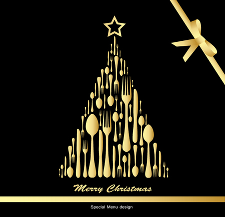 Christmas menu on a black backgroundのイラスト素材