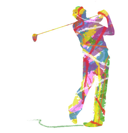abstract Golf Sport Silhouetteのイラスト素材