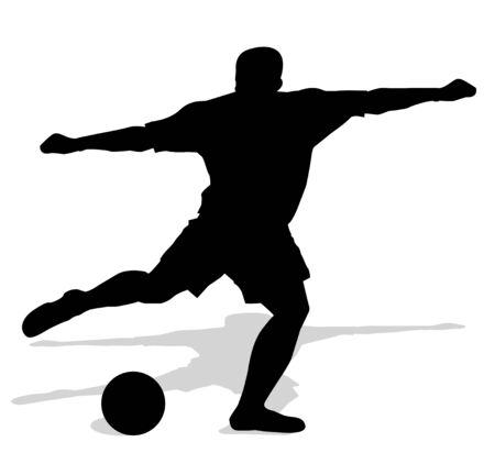silhouette of soccer playerのイラスト素材