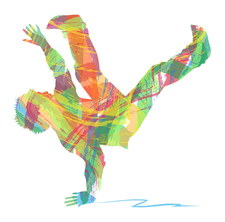 silhouette of dancer hip hopのイラスト素材