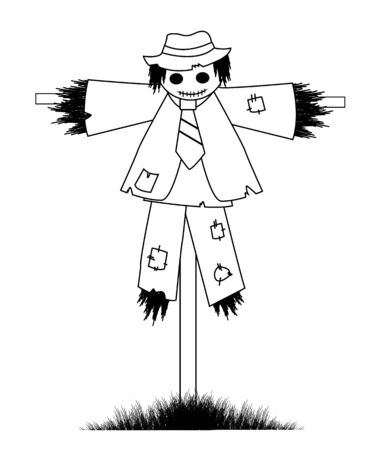 design scarecrow coloringのイラスト素材