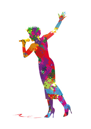 abstract silhouette of a singerのイラスト素材