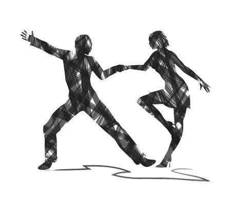 abstract silhouette of a dancersのイラスト素材