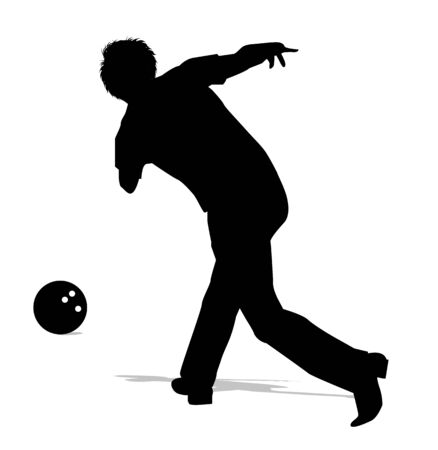 silhouette of bowlerのイラスト素材