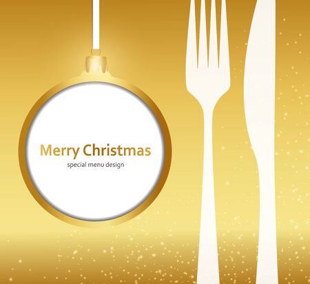 Christmas menu on gold backgroundのイラスト素材