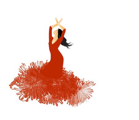 Flamenco dancer silhouetteのイラスト素材