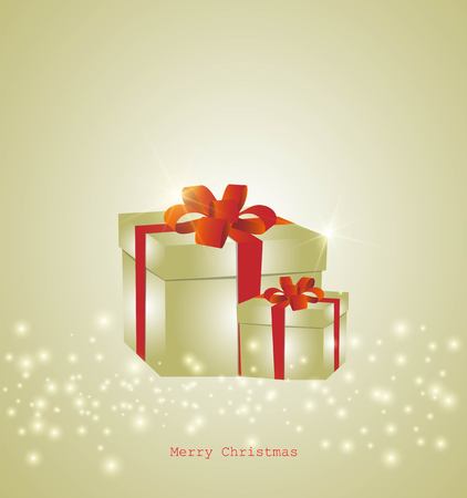 Happy Christmas card vector Illustration. Celebration background with gift box. Greeting card for Christmas and New Year.のイラスト素材