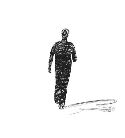 Scribble depicting a male silhouette.のイラスト素材