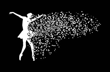 Ballerina silhouette on a white backgroundのイラスト素材