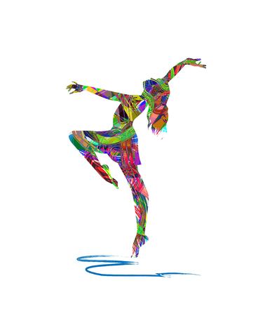 Ballerina silhouette on a white background vectorのイラスト素材