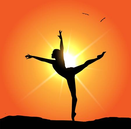 Vector illustration of Ballerina silhouetteのイラスト素材