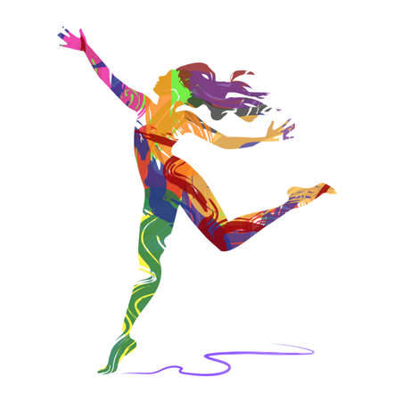 vector dancer silhouetteのイラスト素材
