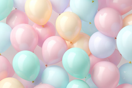 background with realistic color balloons. Birthday conceptの素材