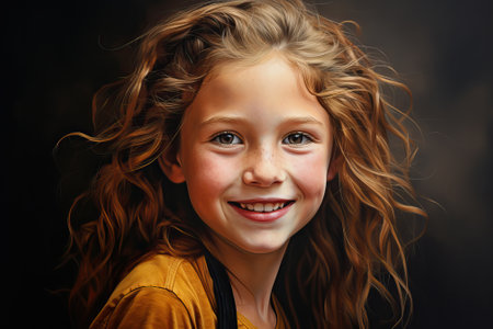 portrait of 13 years old girl teen on gray backgroundの素材