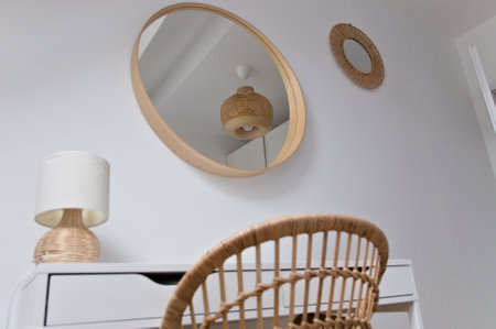 lamp reflected in the mirror. High quality photoの写真素材