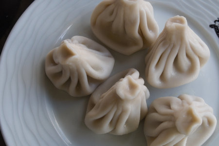 Georgian meal khinkali on the plate.