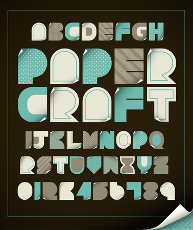 Vector of stylized paper font and alphabetのイラスト素材