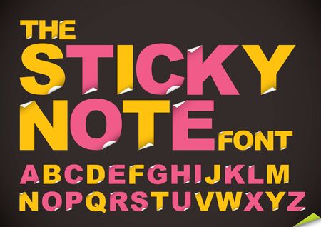 Vector of stylized paper font and alphabetのイラスト素材