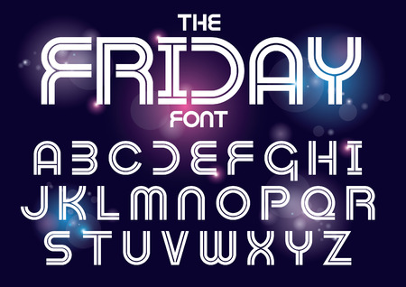Vector of modern stylized font and alphabetのイラスト素材