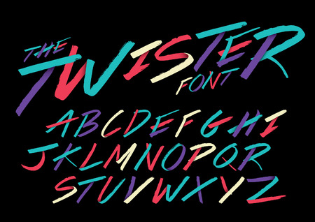 Vector of stylized hand writing font and alphabetのイラスト素材
