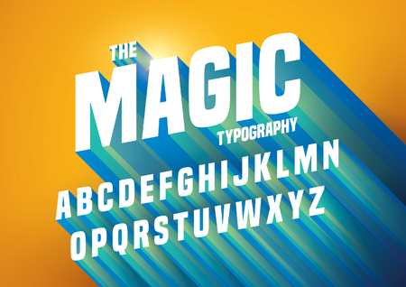 Vector of modern stylized font and alphabetのイラスト素材