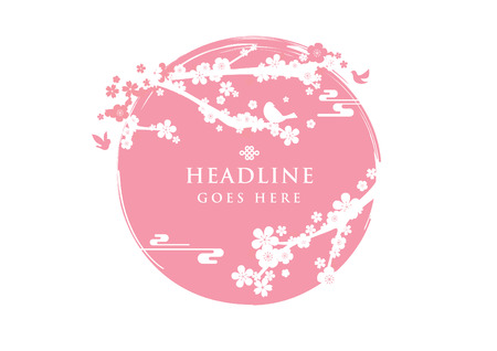 Vector of modern cherry blossom and festive backgroundのイラスト素材
